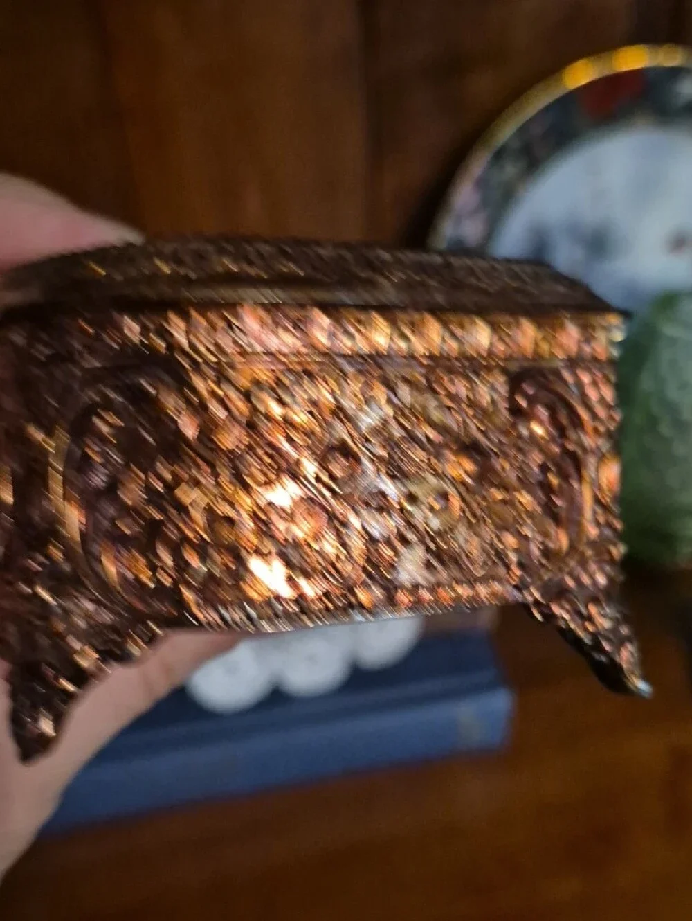 Ornate Gold Heart Trinket Box